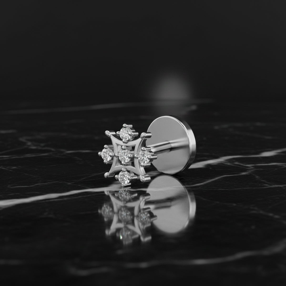 Timeless Snowflake Diamond Nose Pin
