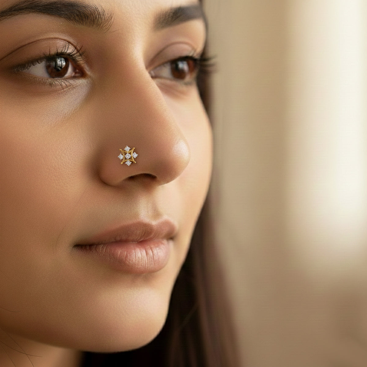 Timeless Snowflake Diamond Nose Pin