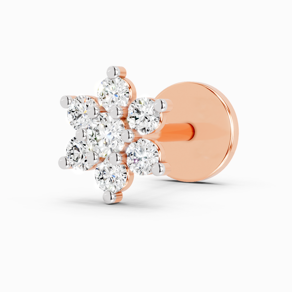 0.11 Carat Nose Pin 14K - Rose Gold