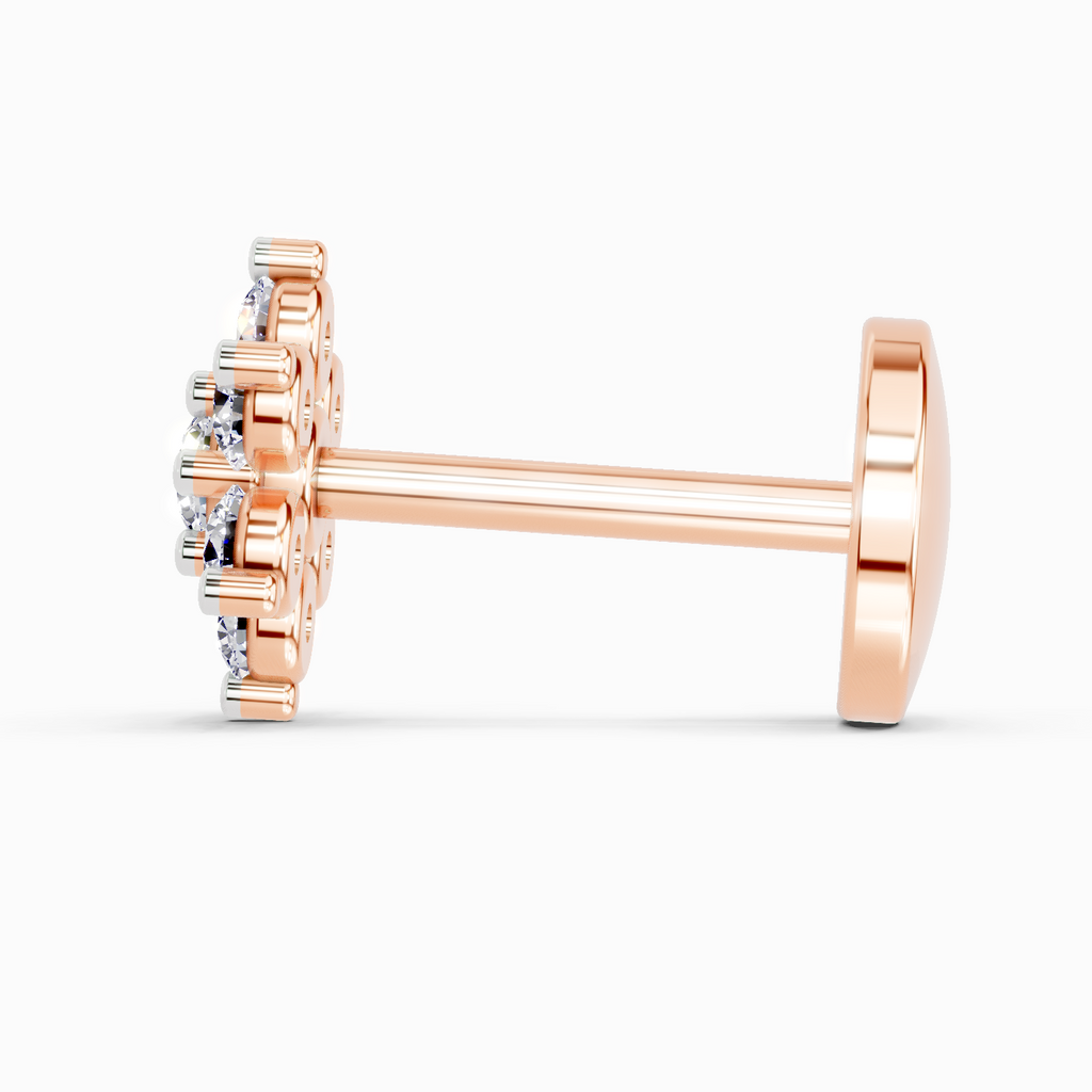 0.11 Carat Nose Pin 14K - Rose Gold