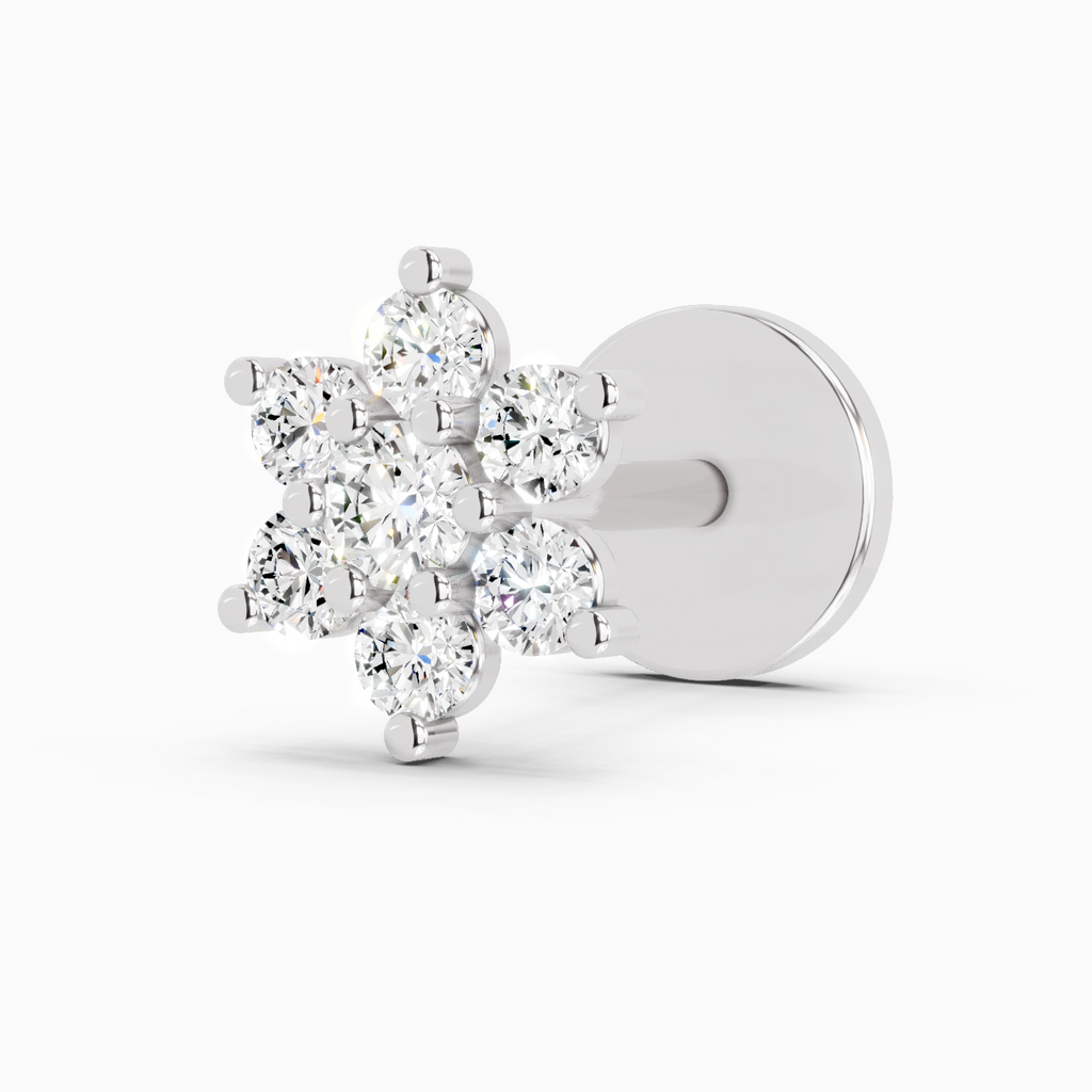 0.11 Carat Nose Pin 14K - White Gold