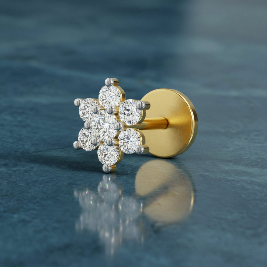 Iconic Floral Cluster Diamond Nose Pin
