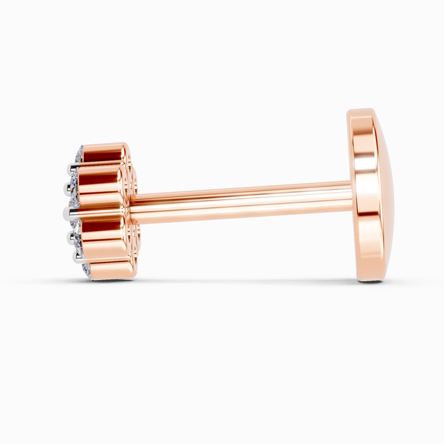 0.10 Carat Floral Diamond Nose Pin 14K - Rose Gold