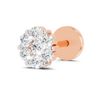 0.09 Carat Floral Nose Pin 14K Screw - Rose Gold