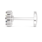 0.09 Carat Floral Nose Pin 14K Screw - White Gold