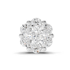0.09 Carat Floral Nose Pin 14K Screw - White Gold