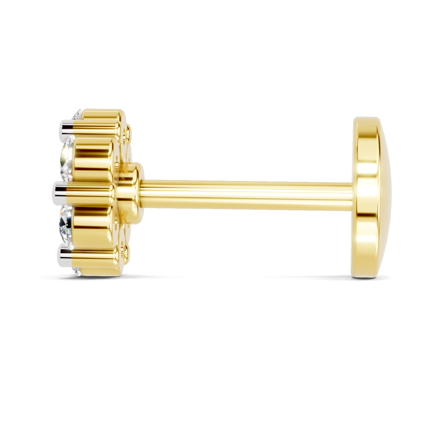 0.09 Carat Floral Nose Pin 14K Screw