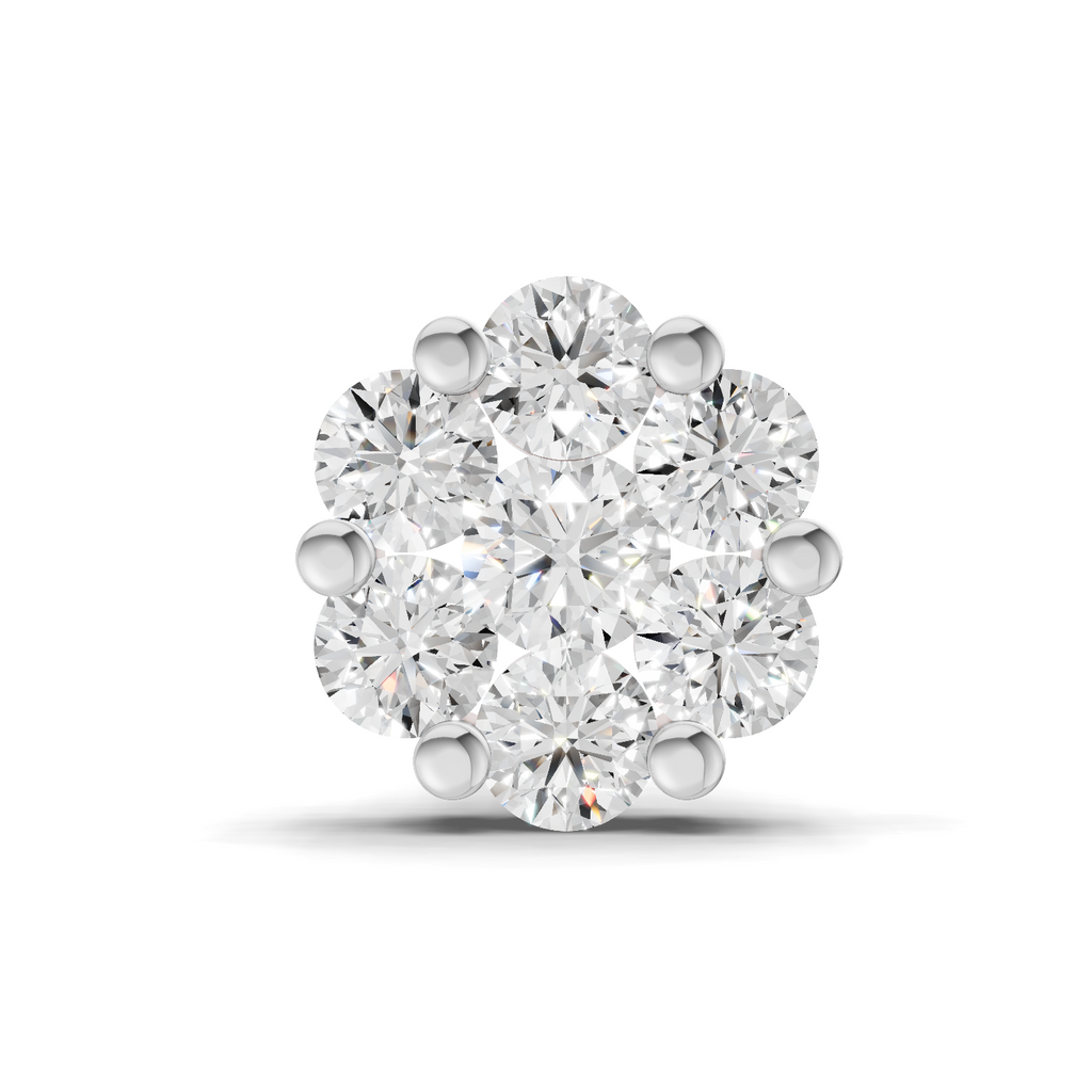 0.09 Carat Floral Nose Pin 14K Screw