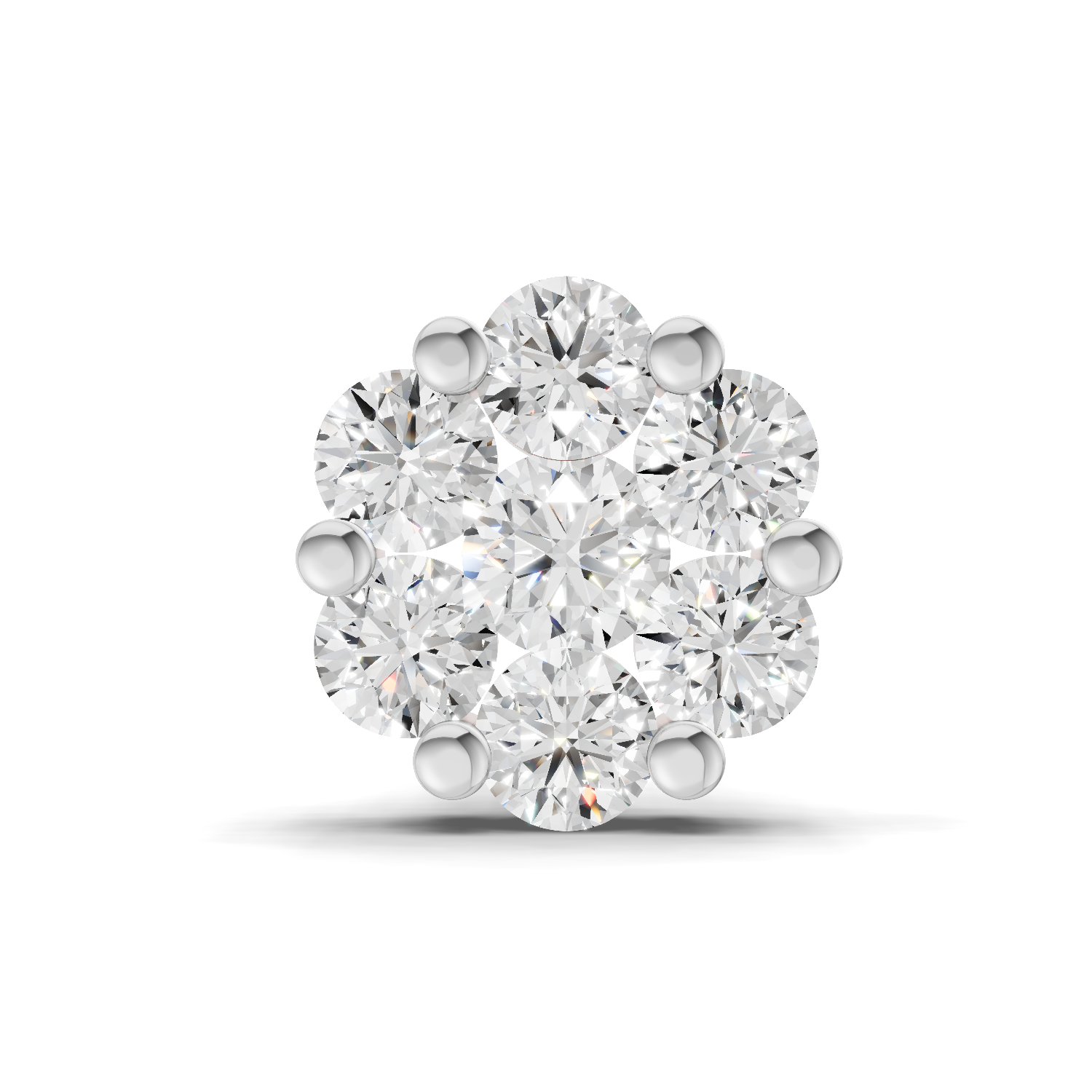 0.09 Carat Floral Nose Pin 14K Screw