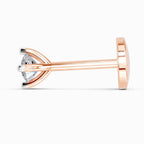 0.03 Carat 4 Prong Solitaire Diamond Nose Pin 14K - Rose Gold