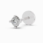 0.03 Carat 4 Prong Solitaire Diamond Nose Pin 14K - White Gold