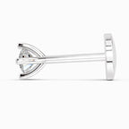 0.03 Carat 4 Prong Solitaire Diamond Nose Pin 14K - White Gold