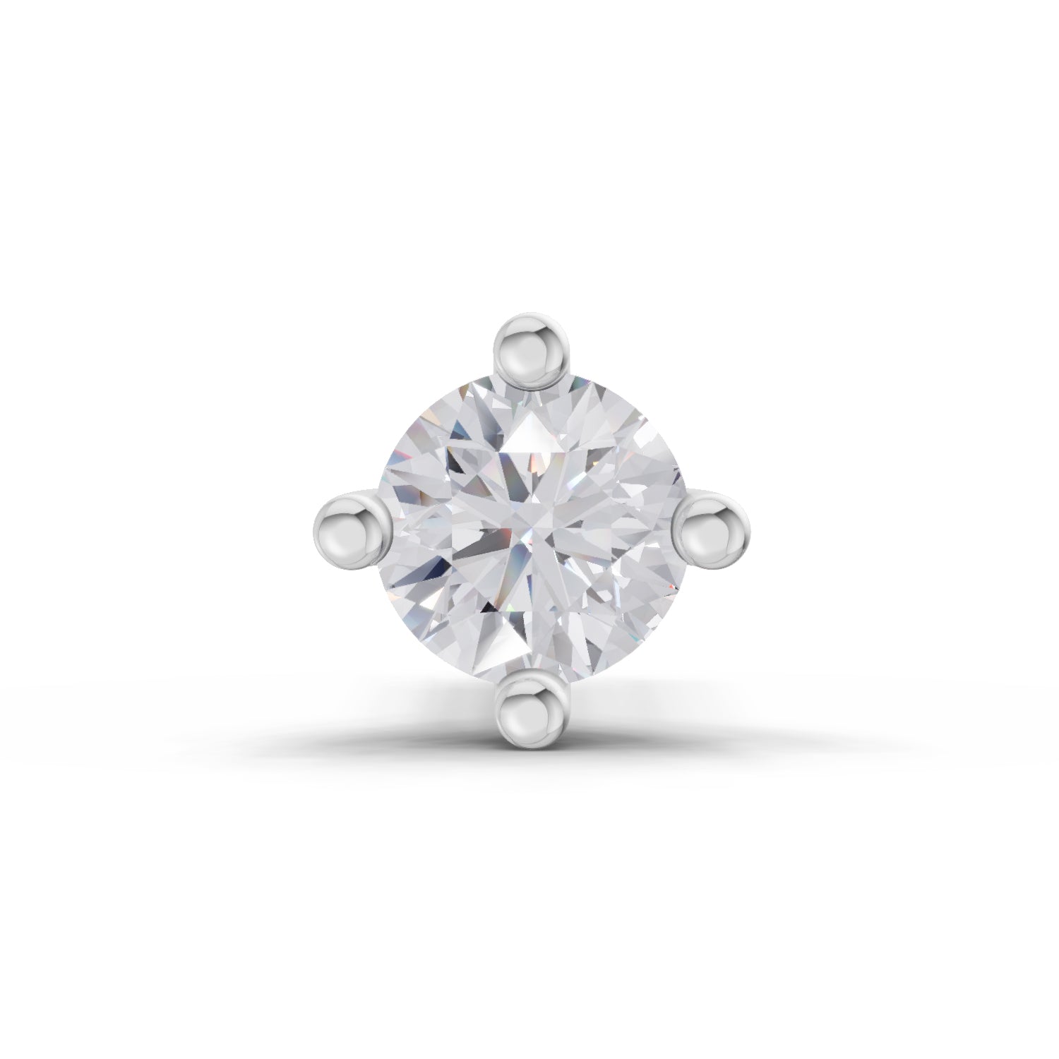 0.03 Carat 4 Prong Solitaire Diamond Nose Pin 14K
