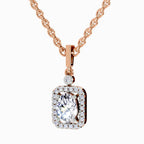 1.02 Carat Oval Halo Shine Pendant 14K - Rose Gold