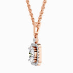 1.02 Carat Oval Halo Shine Pendant 14K - Rose Gold