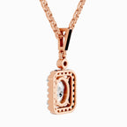 1.02 Carat Oval Halo Shine Pendant 14K - Rose Gold