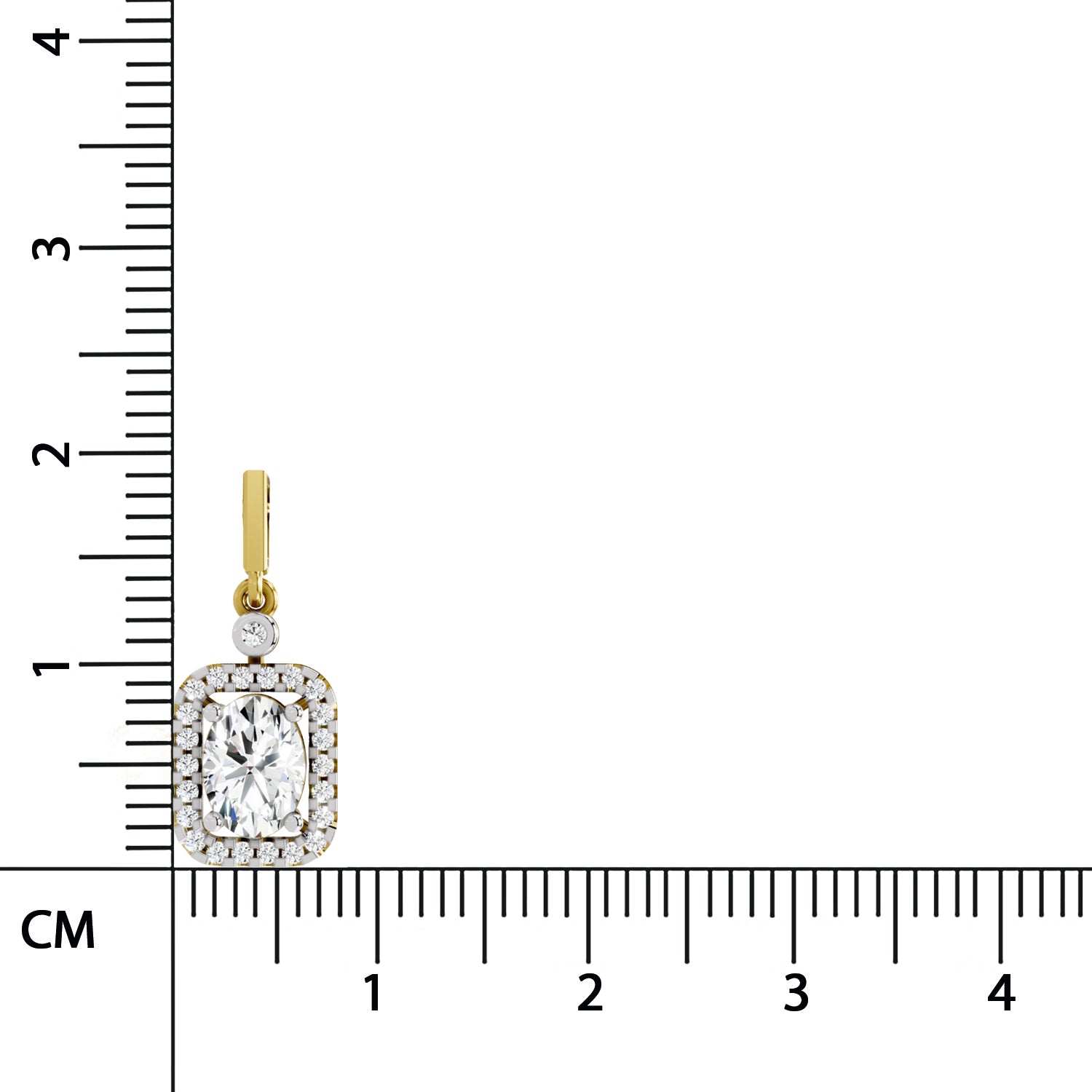 Glistening Oval Halo Diamond Pendant