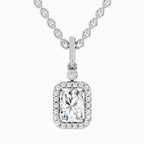 1.02 Carat Oval Halo Shine Pendant 14K - White Gold