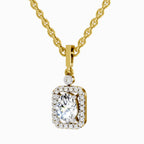1.02 Carat Oval Halo Shine Pendant 14K