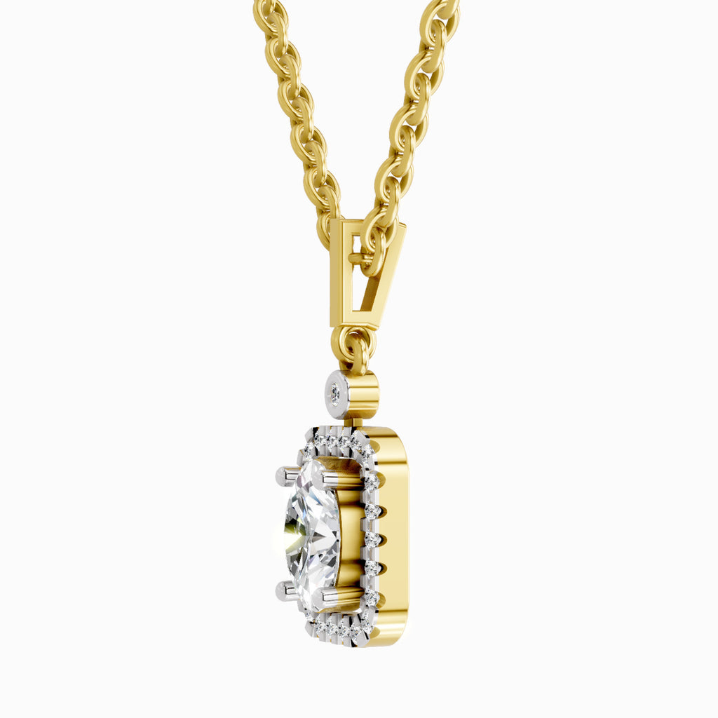 1.02 Carat Oval Halo Shine Pendant 14K