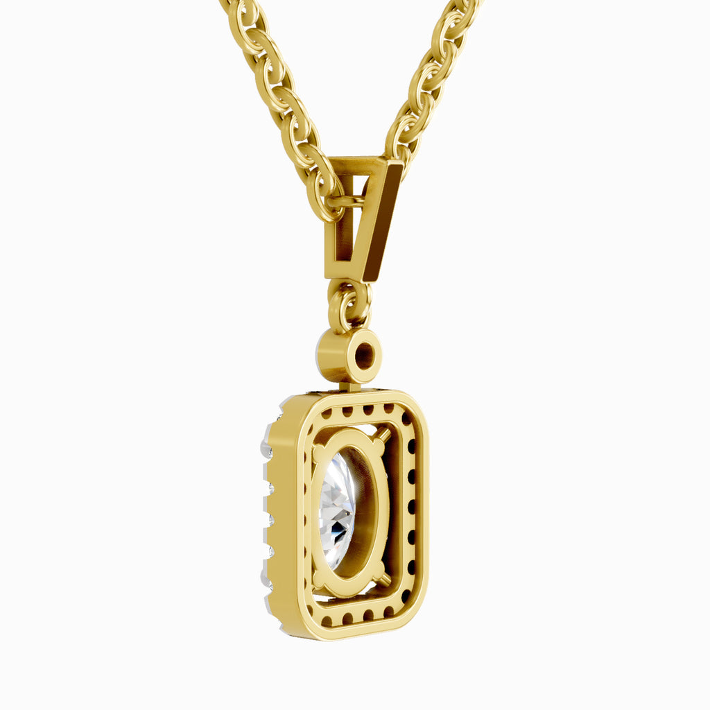 1.02 Carat Oval Halo Shine Pendant 14K