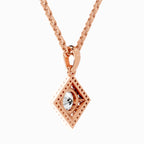 0.9 Carat Halo Pendant 14K Gold - Rose Gold
