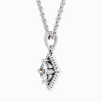 0.9 Carat Halo Pendant 14K Gold - White Gold