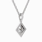 0.9 Carat Halo Pendant 14K Gold - White Gold