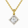 0.9 Carat Halo Pendant 14K Gold