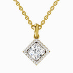 0.9 Carat Halo Pendant 14K Gold