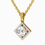 0.9 Carat Halo Pendant 14K Gold