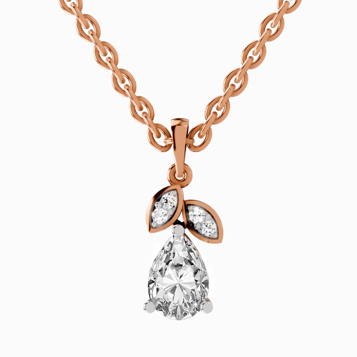 1.03 Carat Pear Blossom Pendant 14K Gold - Rose Gold