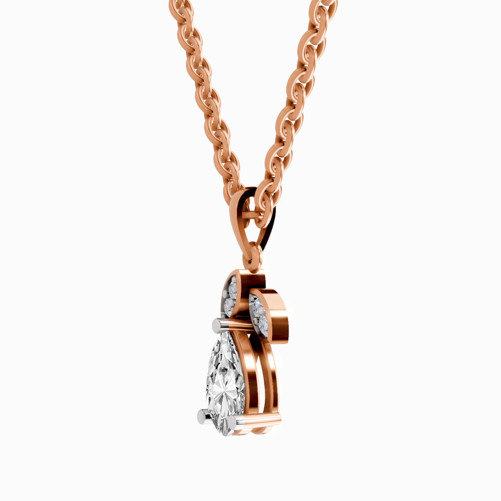 1.03 Carat Pear Blossom Pendant 14K Gold - Rose Gold