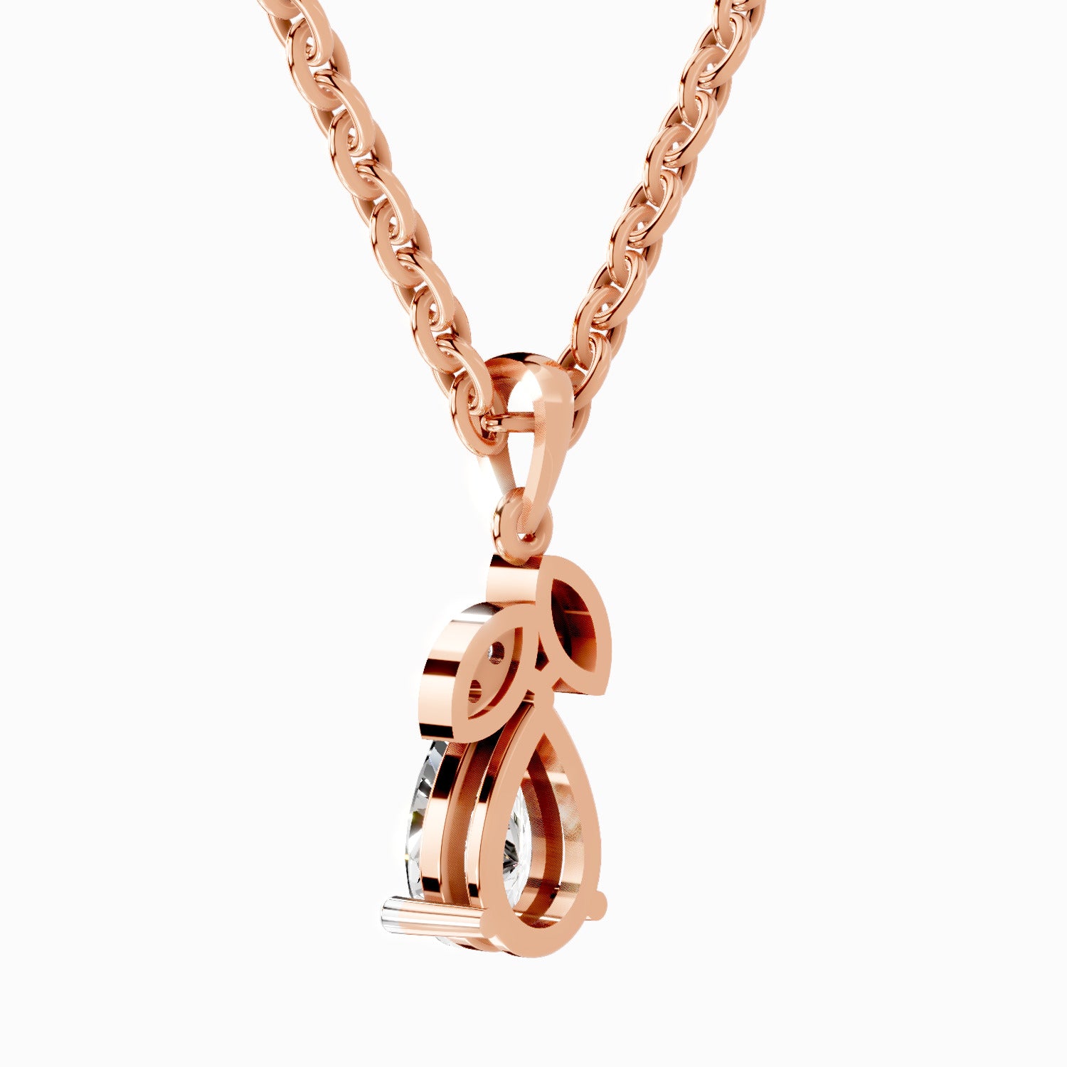 1.03 Carat Pear Blossom Pendant 14K Gold - Rose Gold
