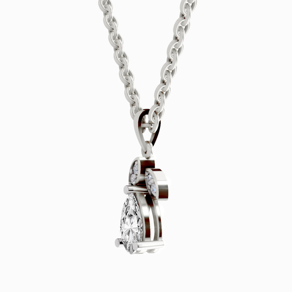 1.03 Carat Pear Blossom Pendant 14K Gold - White Gold