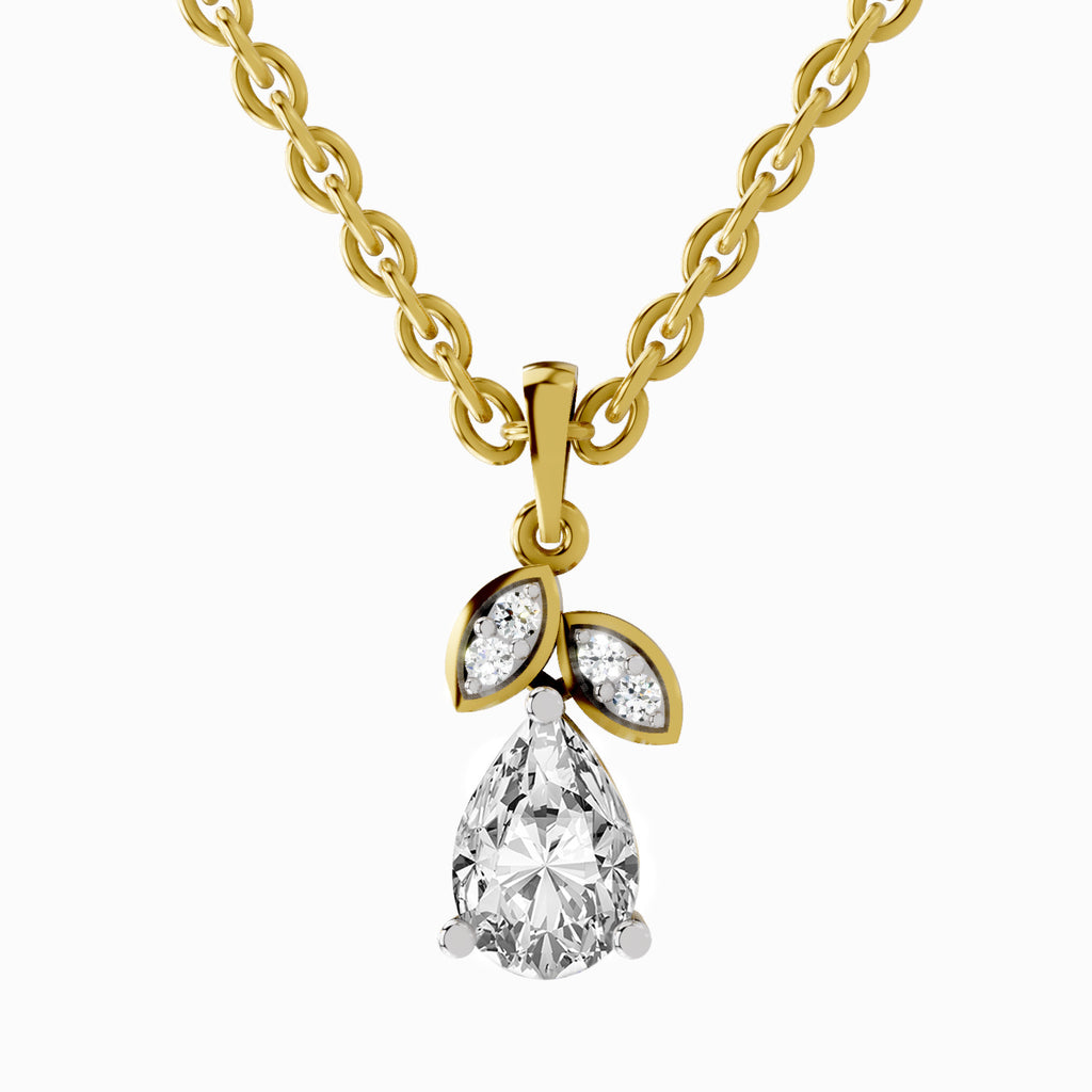 1.03 Carat Pear Blossom Pendant 14K Gold