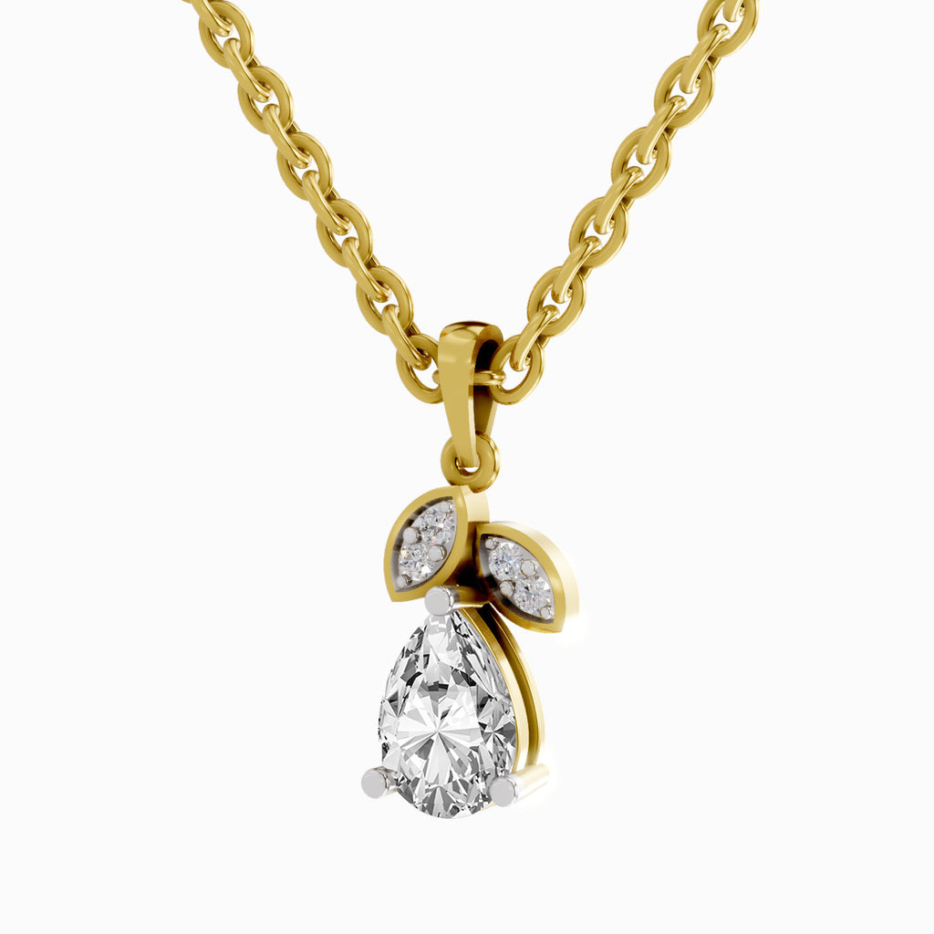 1.03 Carat Pear Blossom Pendant 14K Gold