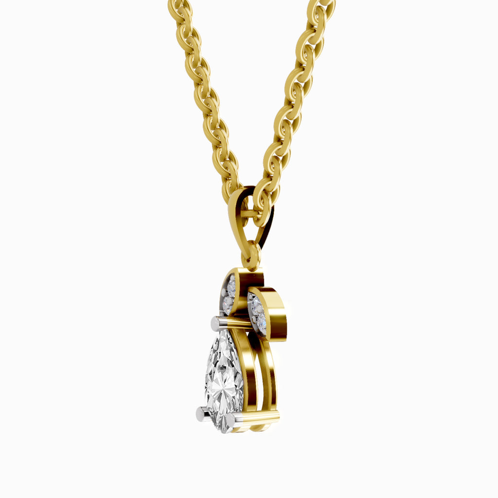 1.03 Carat Pear Blossom Pendant 14K Gold