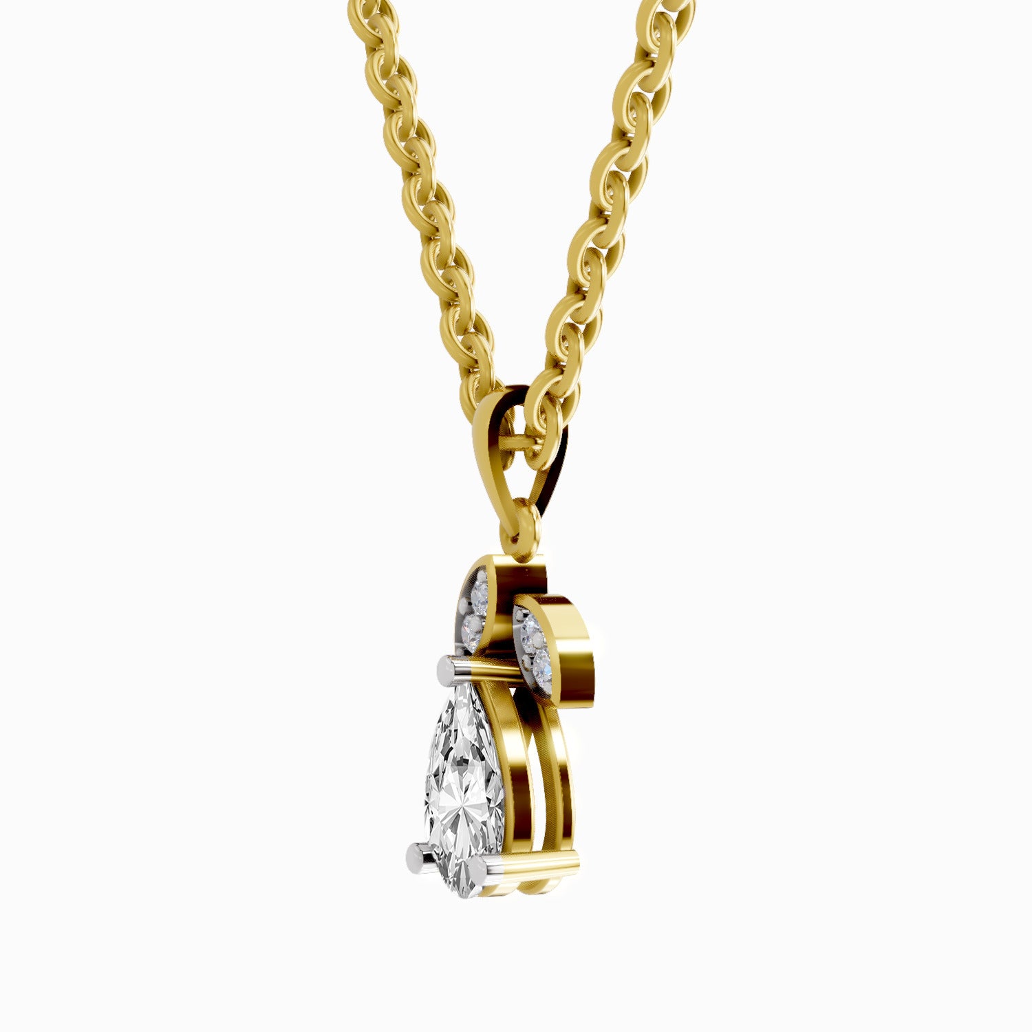 1.03 Carat Pear Blossom Pendant 14K Gold