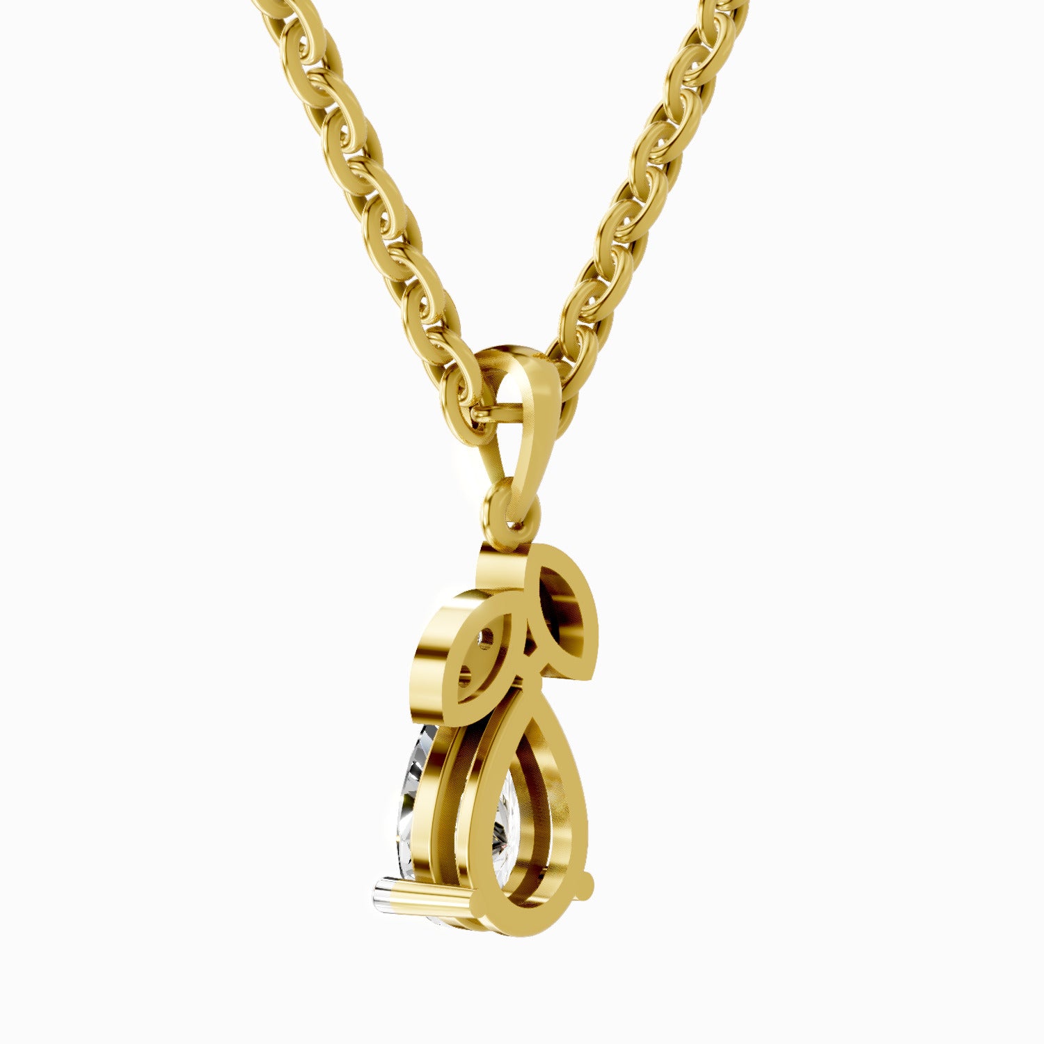 1.03 Carat Pear Blossom Pendant 14K Gold