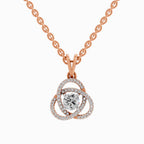 0.50 Carat Infinity Knot Halo Diamond Pendant 14K - Rose Gold