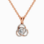 0.50 Carat Infinity Knot Halo Diamond Pendant 14K - Rose Gold
