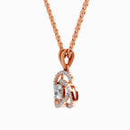 0.50 Carat Infinity Knot Halo Diamond Pendant 14K - Rose Gold