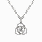 0.50 Carat Infinity Knot Halo Diamond Pendant 14K - White Gold
