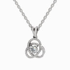 0.50 Carat Infinity Knot Halo Diamond Pendant 14K - White Gold