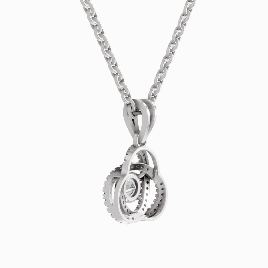 0.50 Carat Infinity Knot Halo Diamond Pendant 14K - White Gold