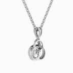 0.50 Carat Infinity Knot Halo Diamond Pendant 14K - White Gold