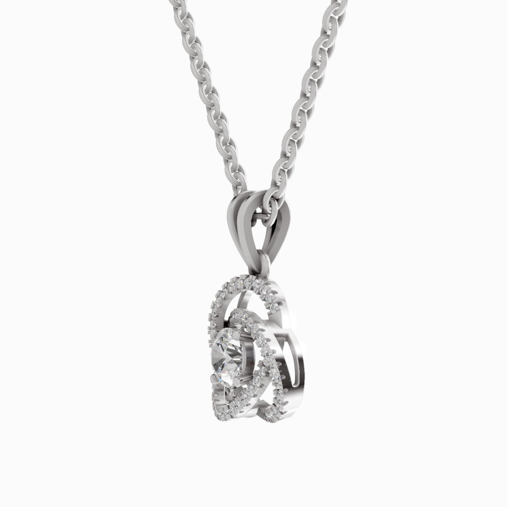 0.50 Carat Infinity Knot Halo Diamond Pendant 14K - White Gold