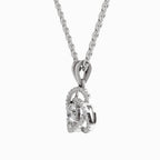 0.50 Carat Infinity Knot Halo Diamond Pendant 14K - White Gold