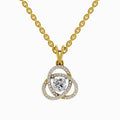 0.50 Carat Infinity Knot Halo Diamond Pendant 14K